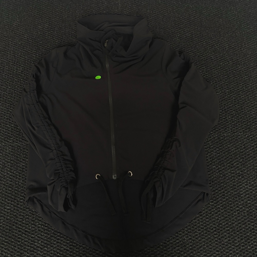 925fit Black Oversized Hooded Full Zip Jacket Women's XS/S Athleisure Athletic